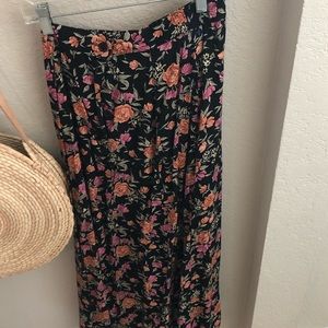 Button up high waisted long skirt